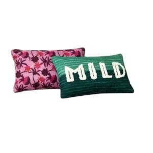 Jungalow x Opalhouse 2pc Wild Oblong Decorative Pillows 8"x13" Pink Teal